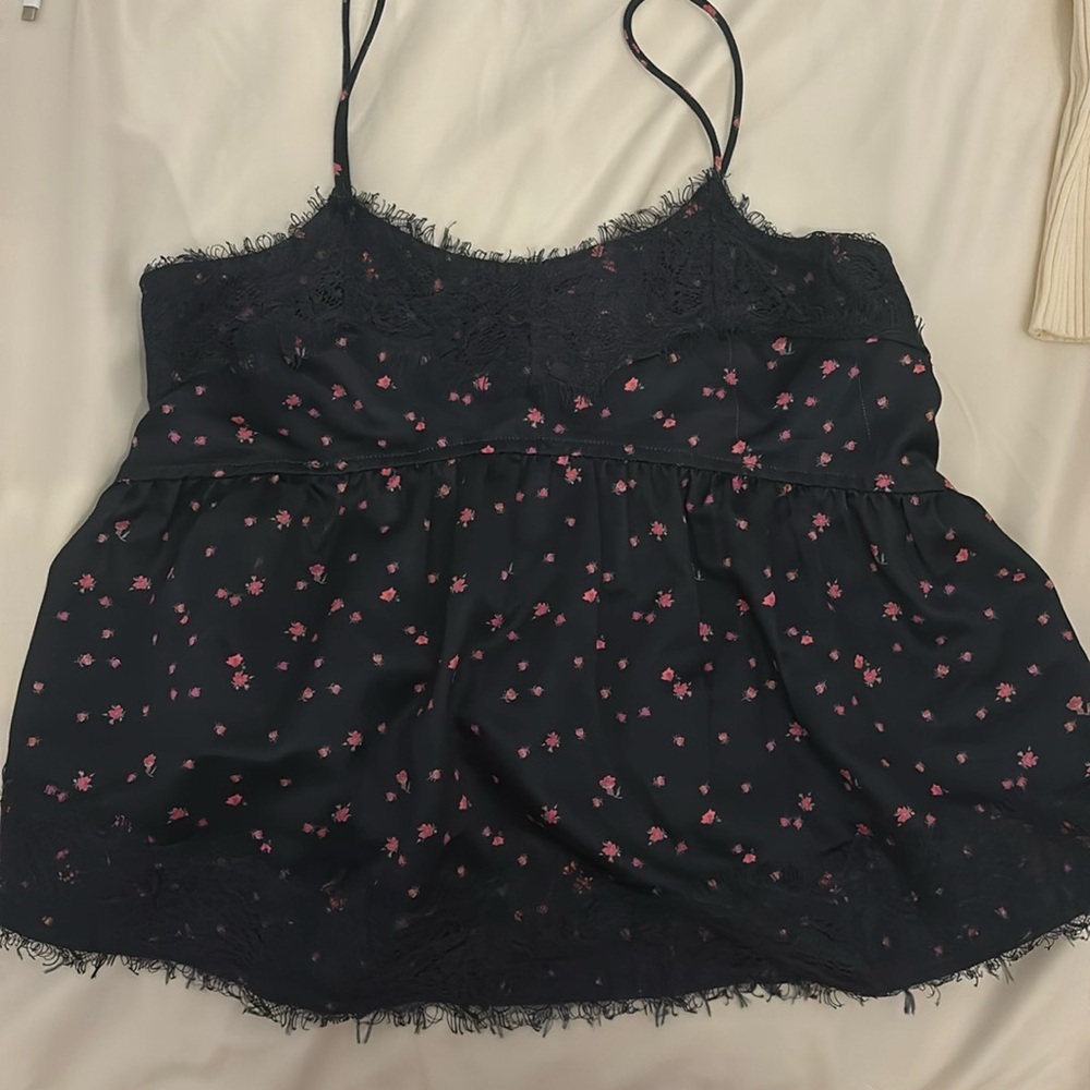 Dark Blue Silk Tank (SIZE: XS)